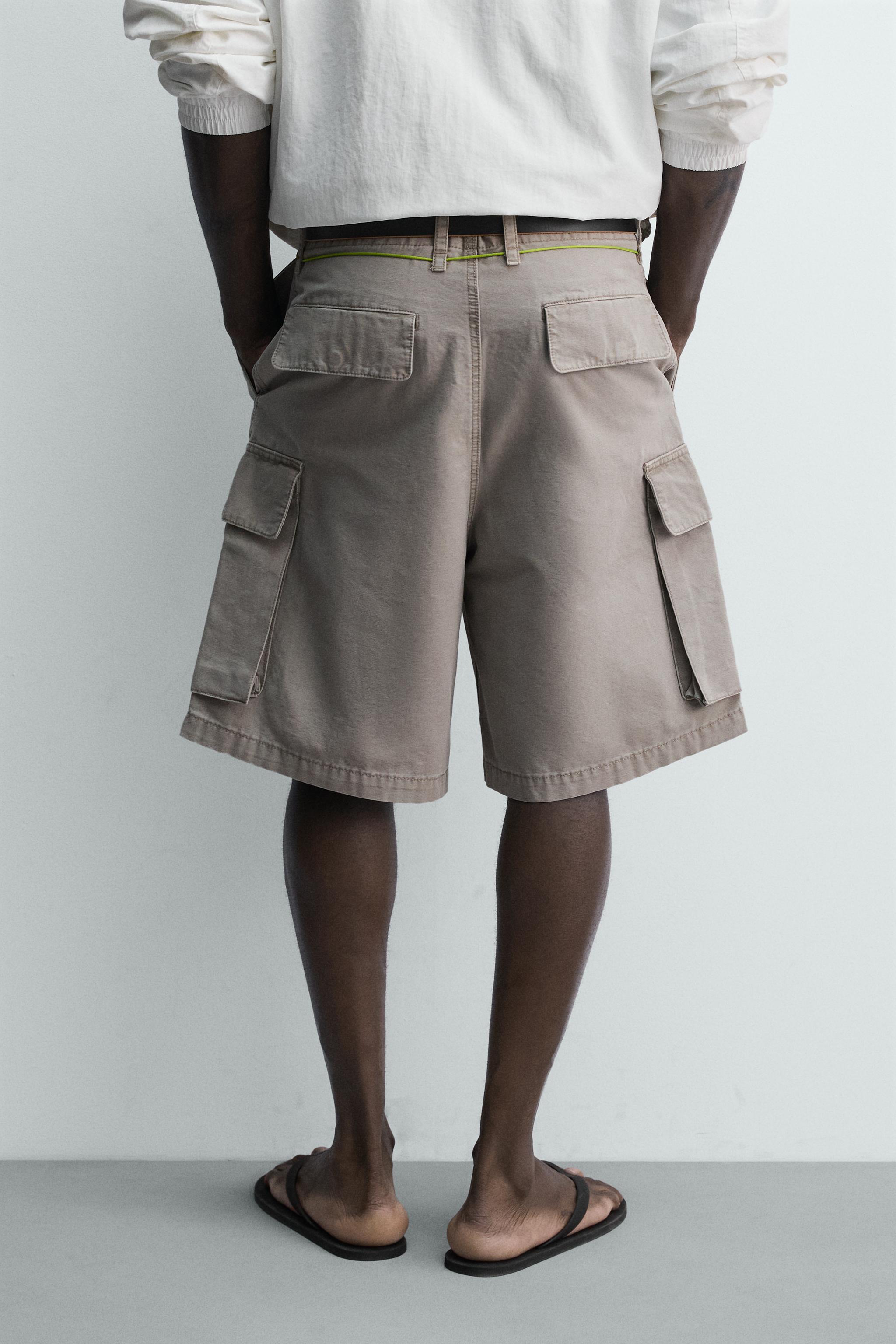 RELAXED FIT DRAWSTRING CARGO SHORTS